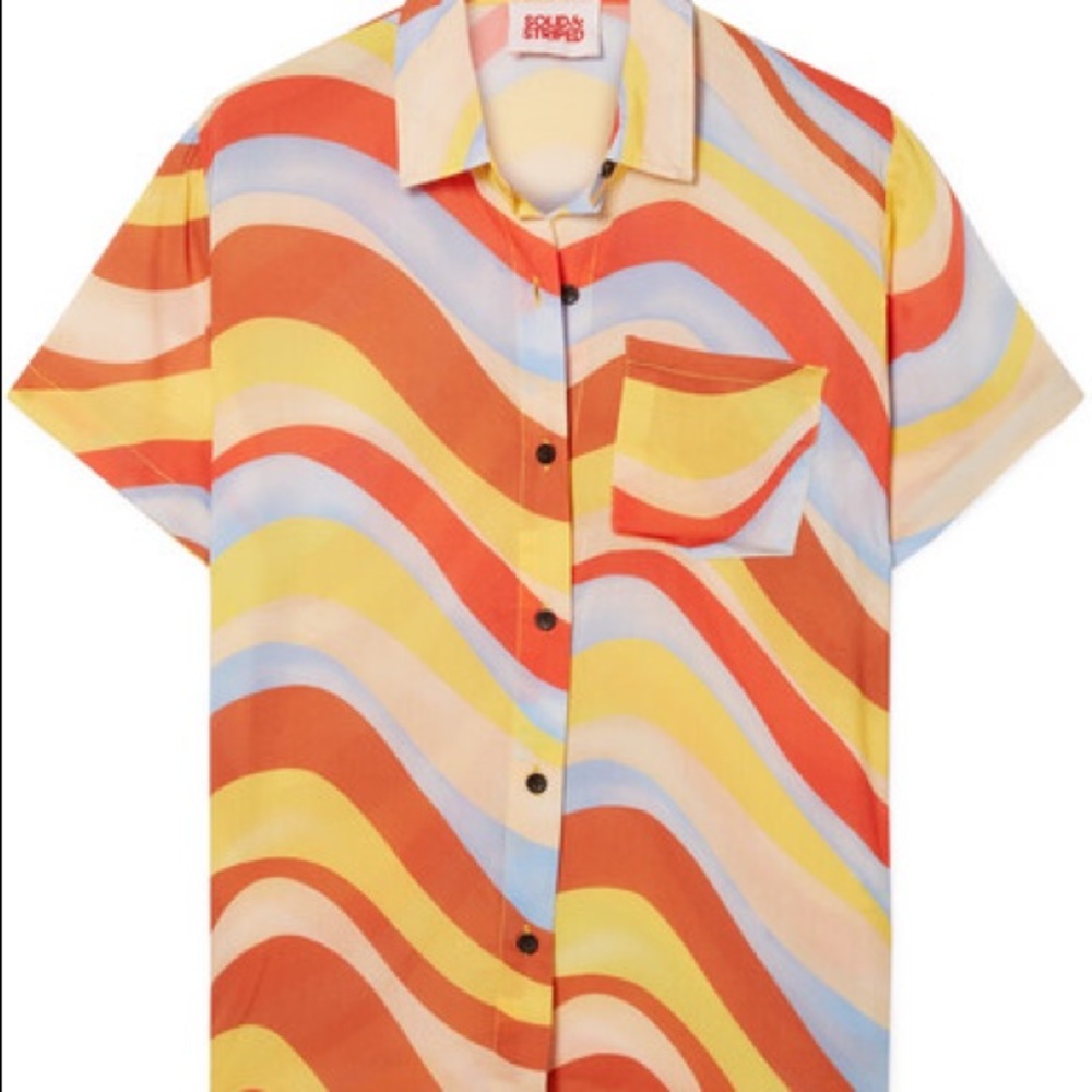 Solid and Stripped Button Shirt